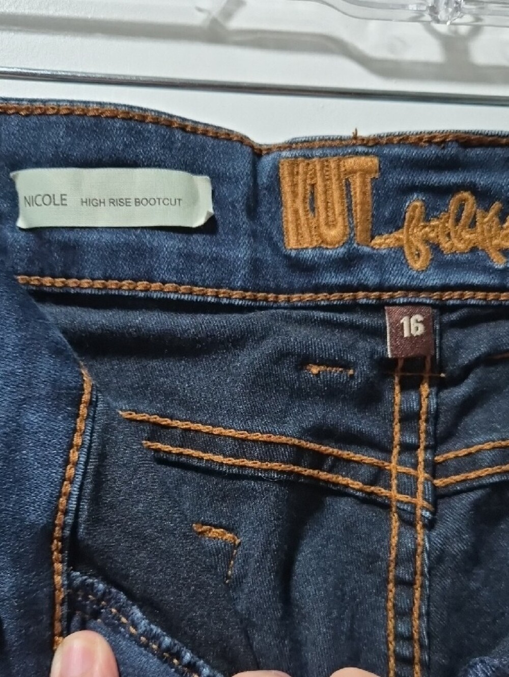 KUT Nicole High Rise Bootcut Dark Blue Jeans - Picture 2 of 4
